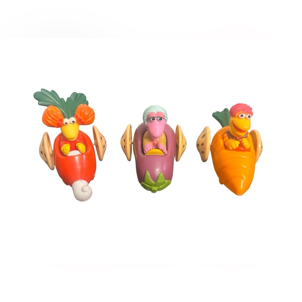 Vintage 1988 Fraggle Rock Wind-Up Racing Toys – Set of 3